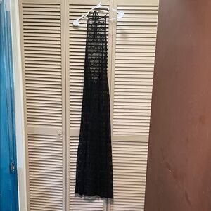 Elegant Black Lace Halter cover up